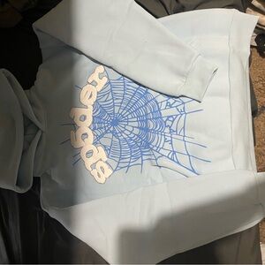 Spider Graphic Light Blue Hoodie